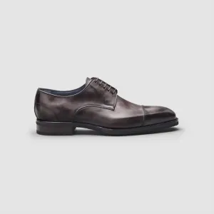 Men's Pesaro Fumo Captoe Oxford Shoes In Deep Grey