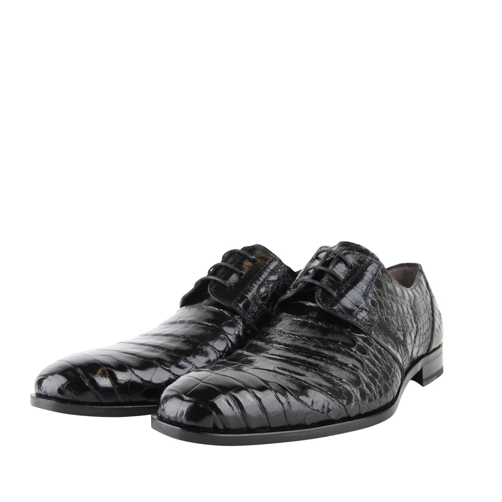Mezlan Men's Derby Lace Up  Crocodile Dress Shoes