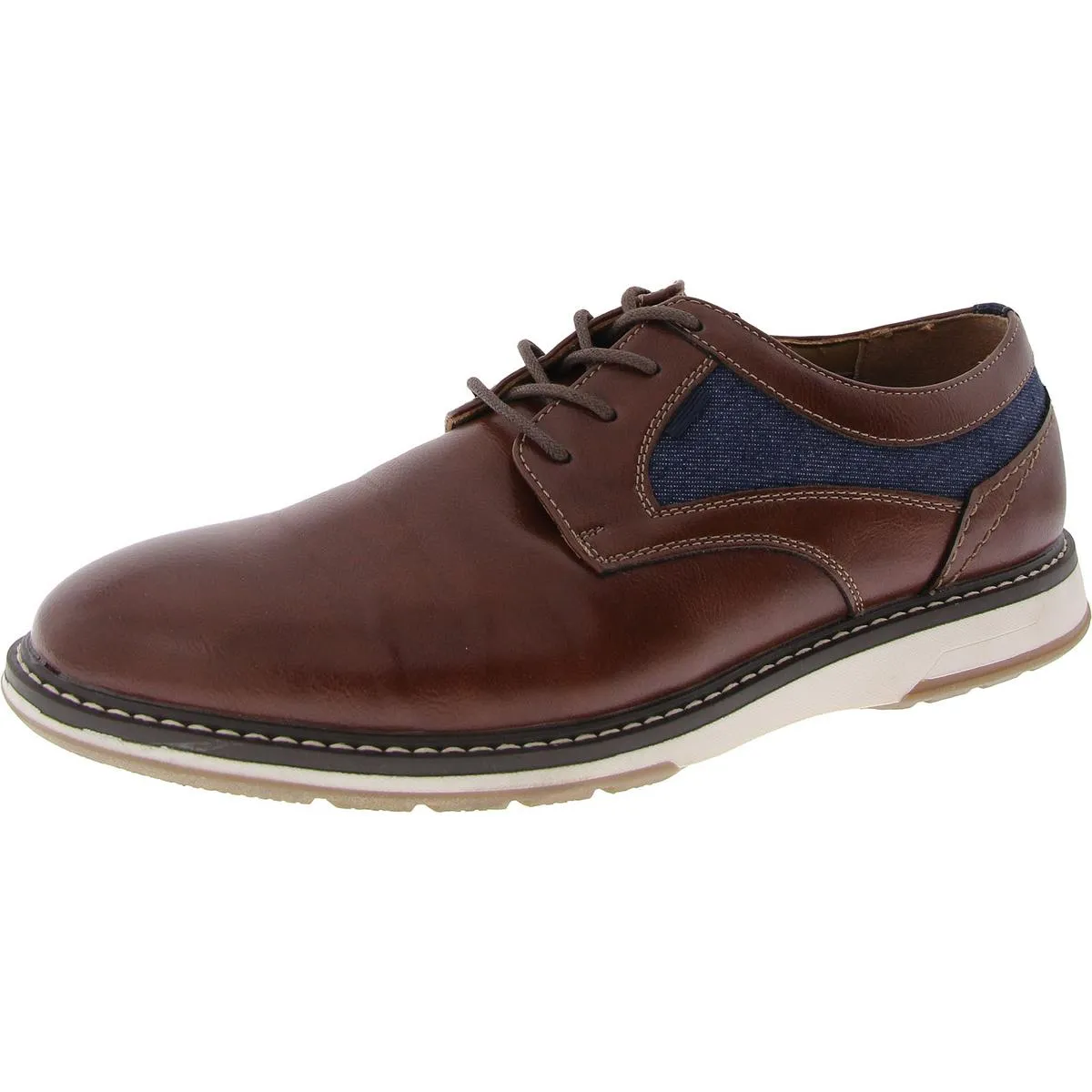 MMaddox Mens Mixed Media Lace Up Oxfords