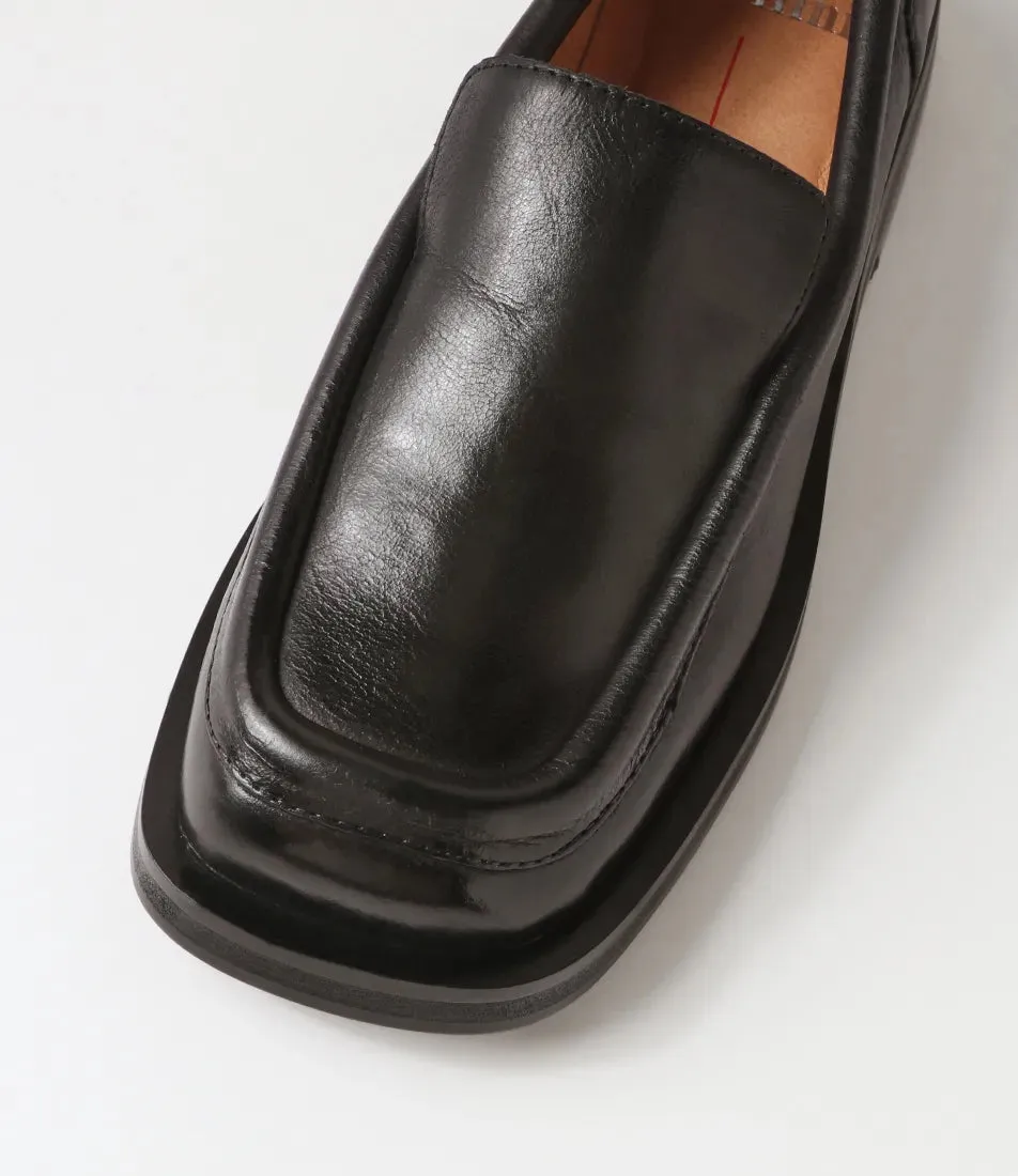 Mollini Penelopy Black Leather Loafers - LAST PAIR size 39 Shoes_Mollini