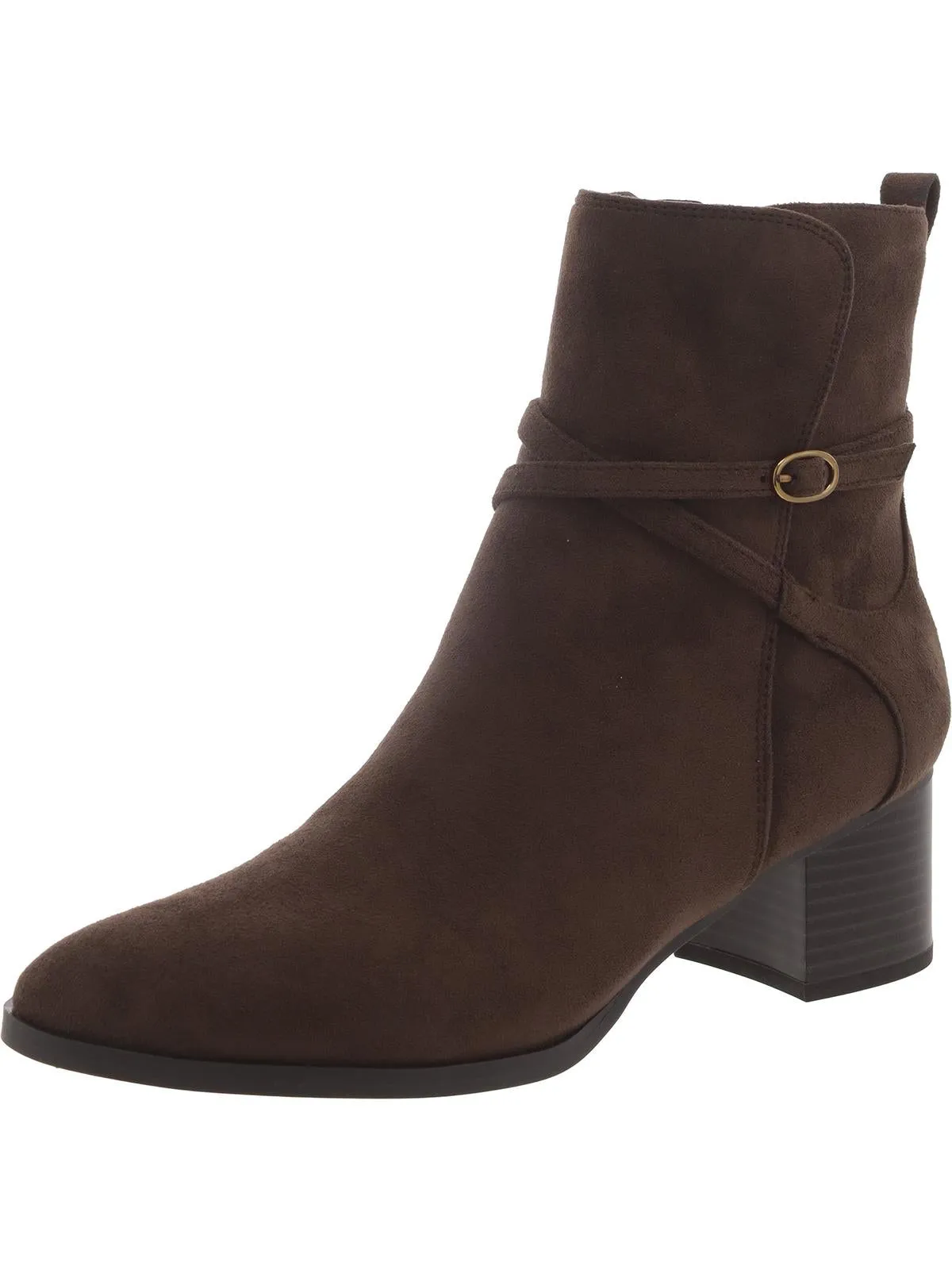 Moore Womens Block Heel Zipper Ankle Boots