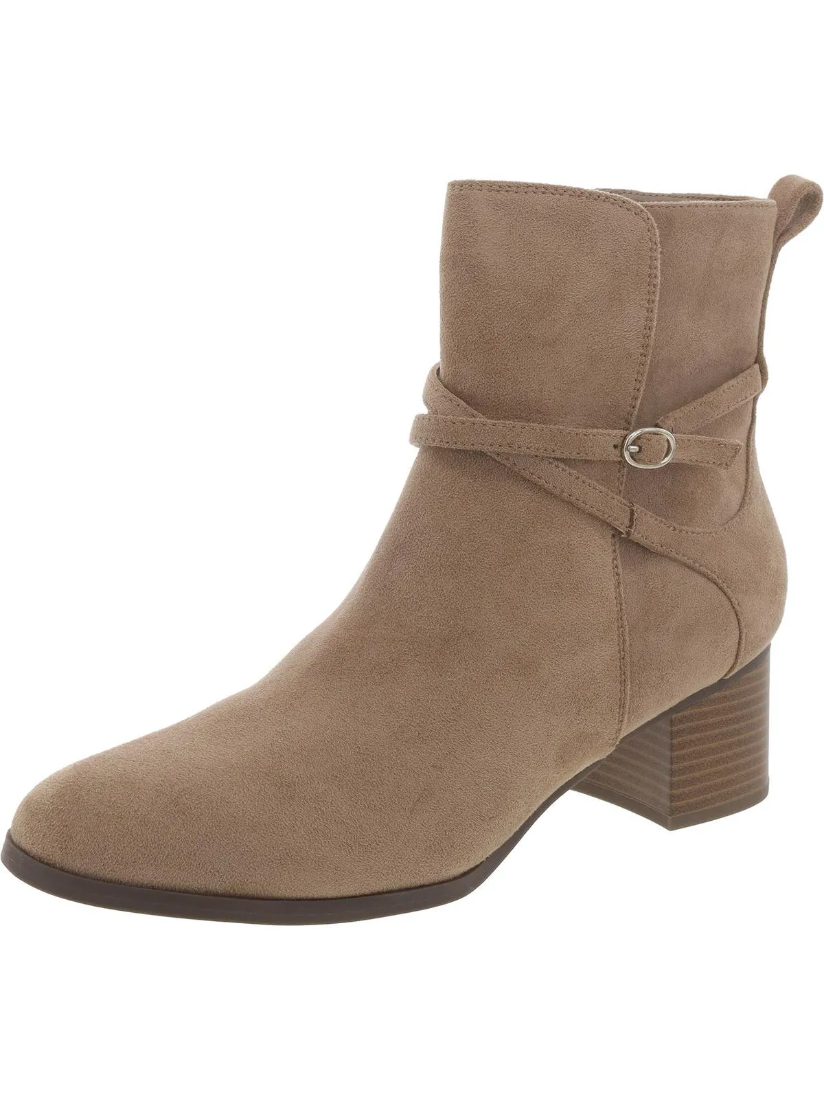 Moore Womens Block Heel Zipper Ankle Boots
