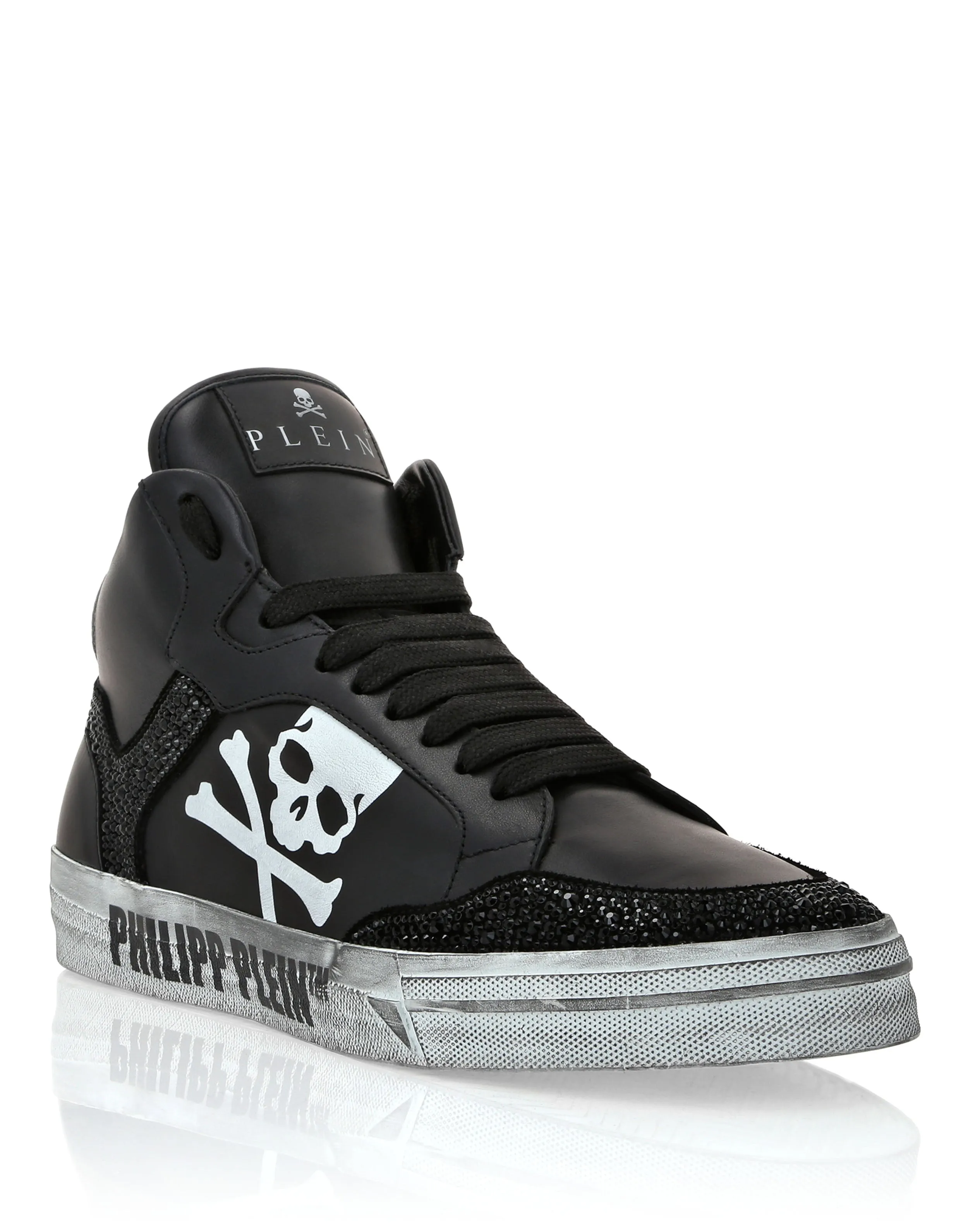 Nappa Leather Hi-Top Sneakers Strass Retrokickz TM