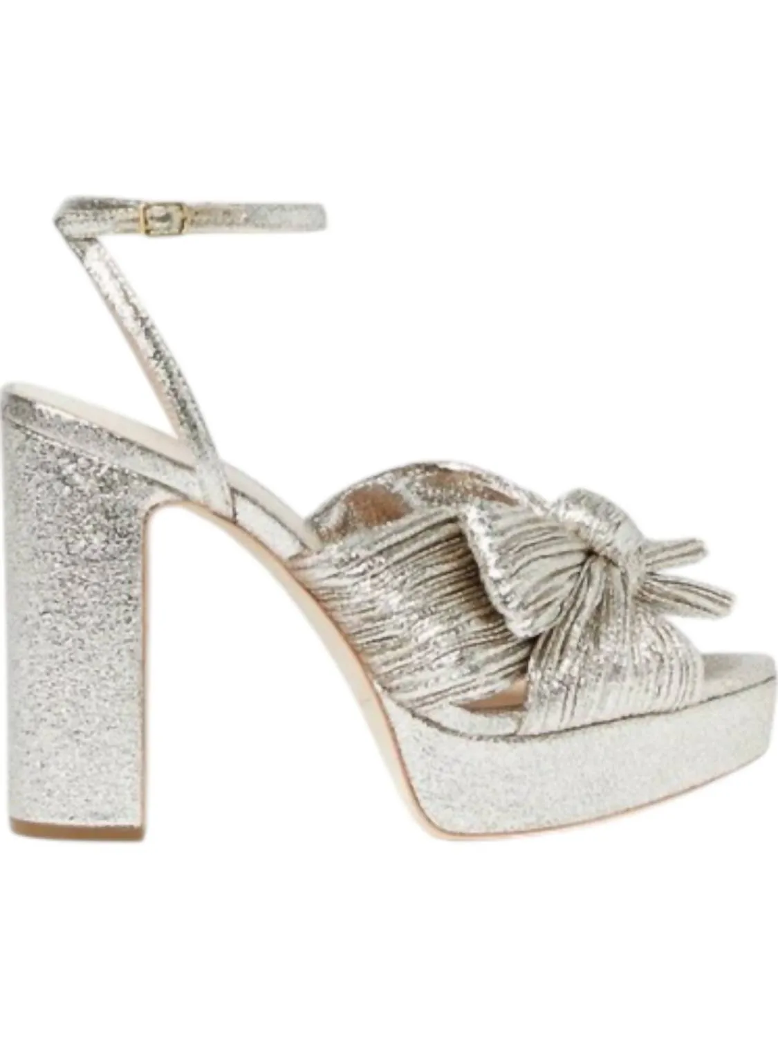Natalia Pleated Platform Sandal In Champagne