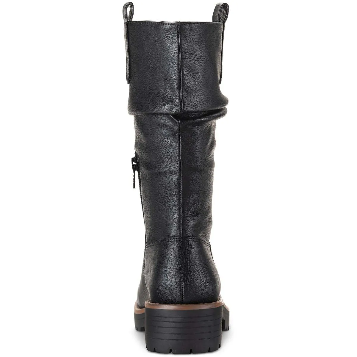 Nelliee Womens Lug Sole Zipper Mid-Calf Boots