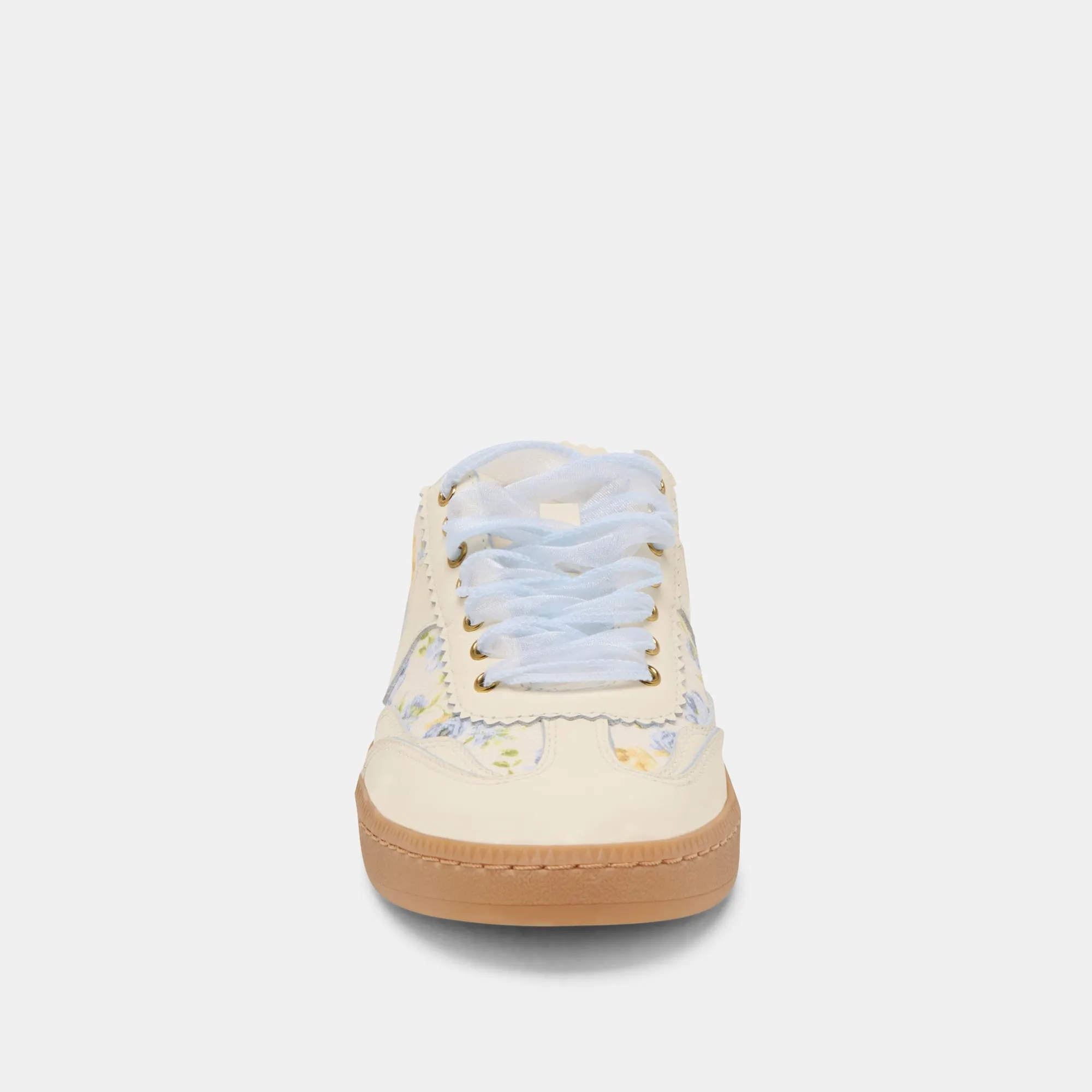NOTICE SLIDE SNEAKERS BLUE FLORAL LEATHER