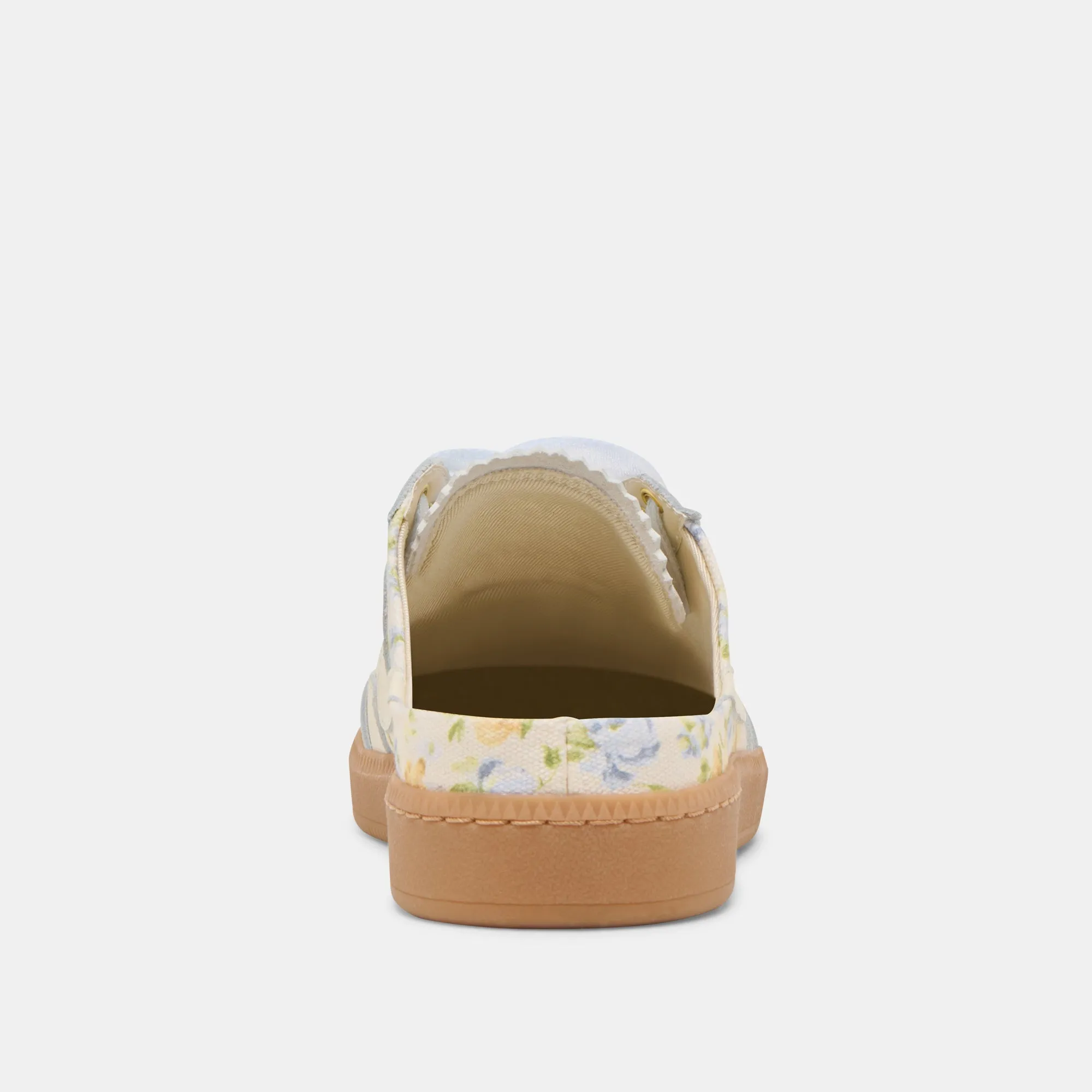 NOTICE SLIDE SNEAKERS BLUE FLORAL LEATHER
