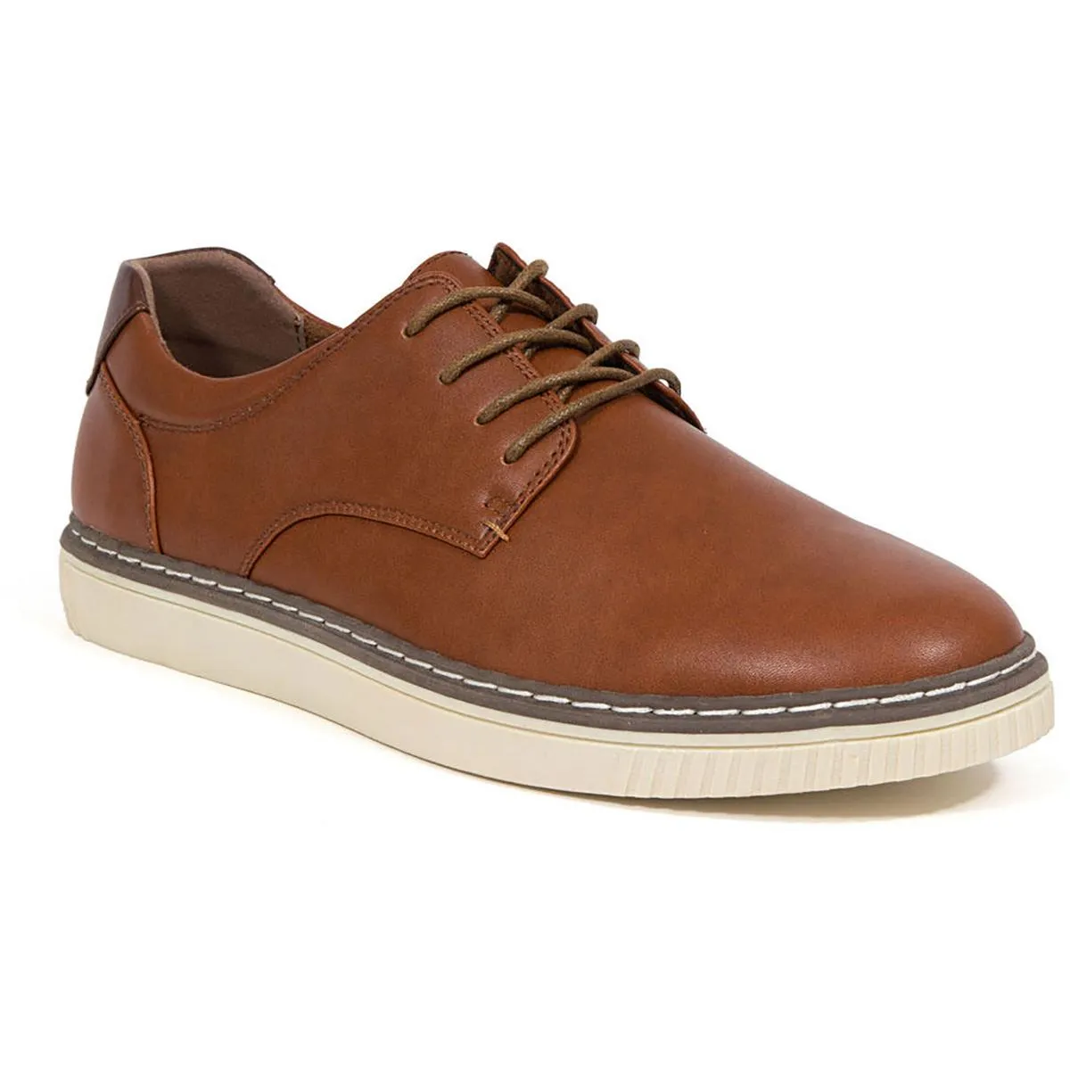 Oakland Mens Faux Leather Lace Up Oxfords