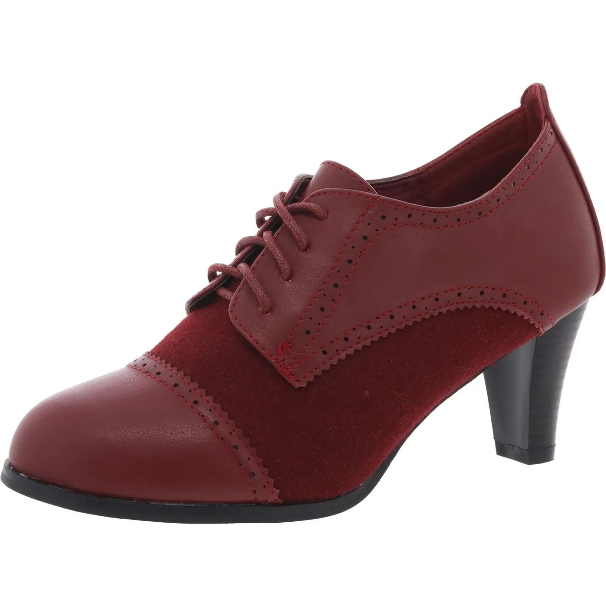 Olive Womens Faux Leather Dressy Oxfords