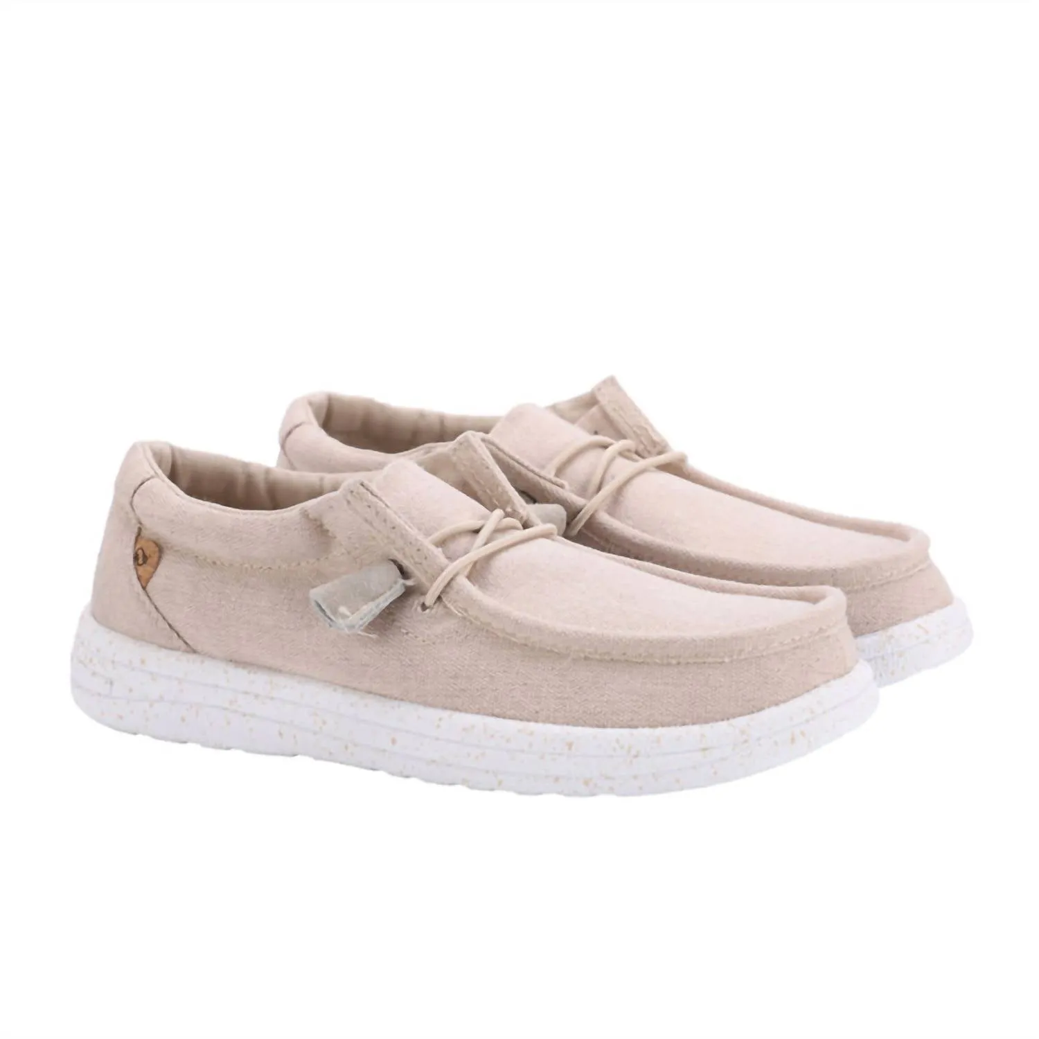 Paula Elastic Tie Loafer In Beige