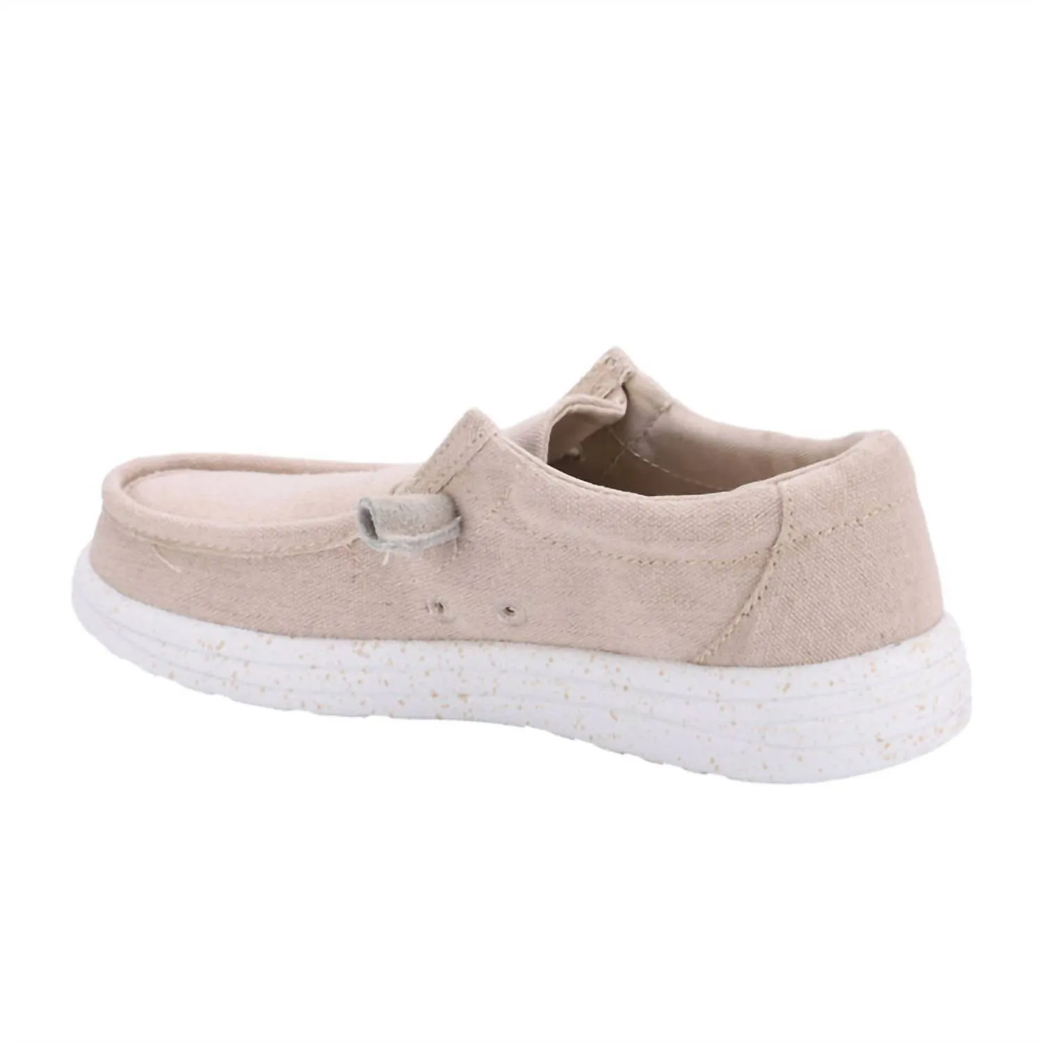 Paula Elastic Tie Loafer In Beige