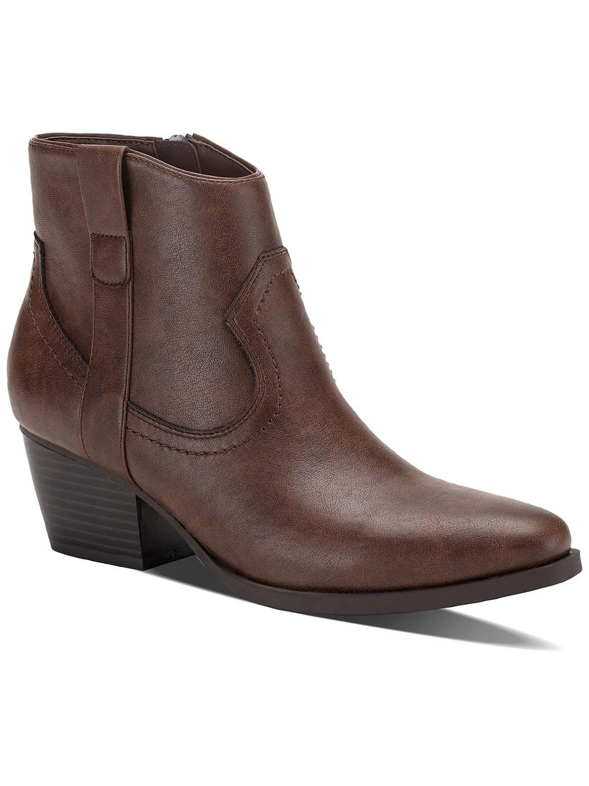 Perriee Womens Faux Leather Pointed Toe Cowboy, Western Boots
