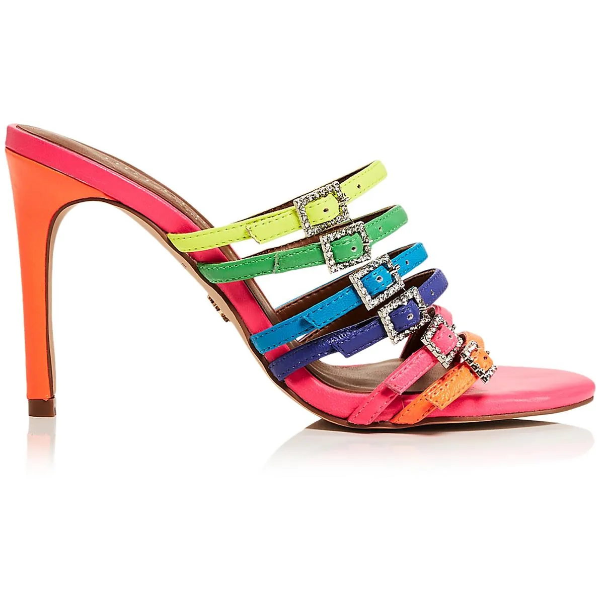 Pierra Womens Leather Embellished Heels