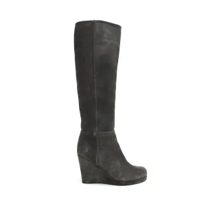 Prada Suede Wedge Boots - Women's 36.5
