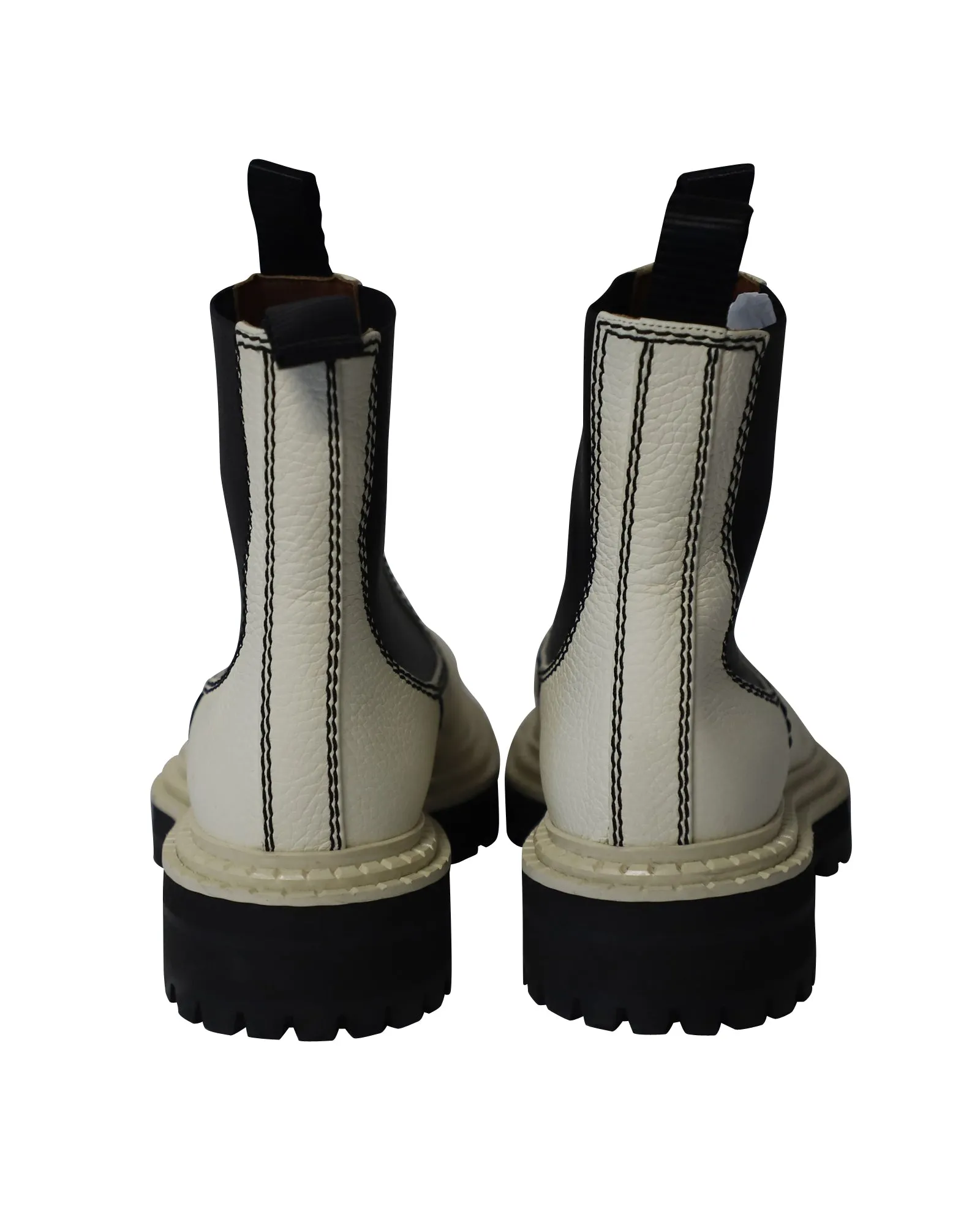 Proenza Schouler Lug Sole Chelsea Boots in White Calfskin Leather