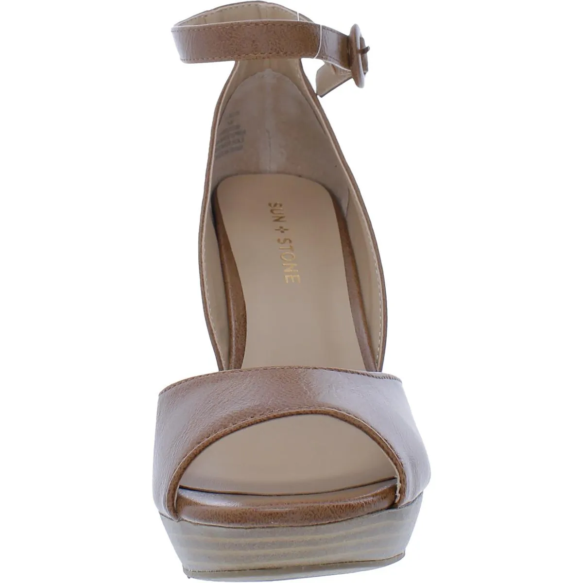 Reeta Womens Faux Leather Snake Print Platform Sandals