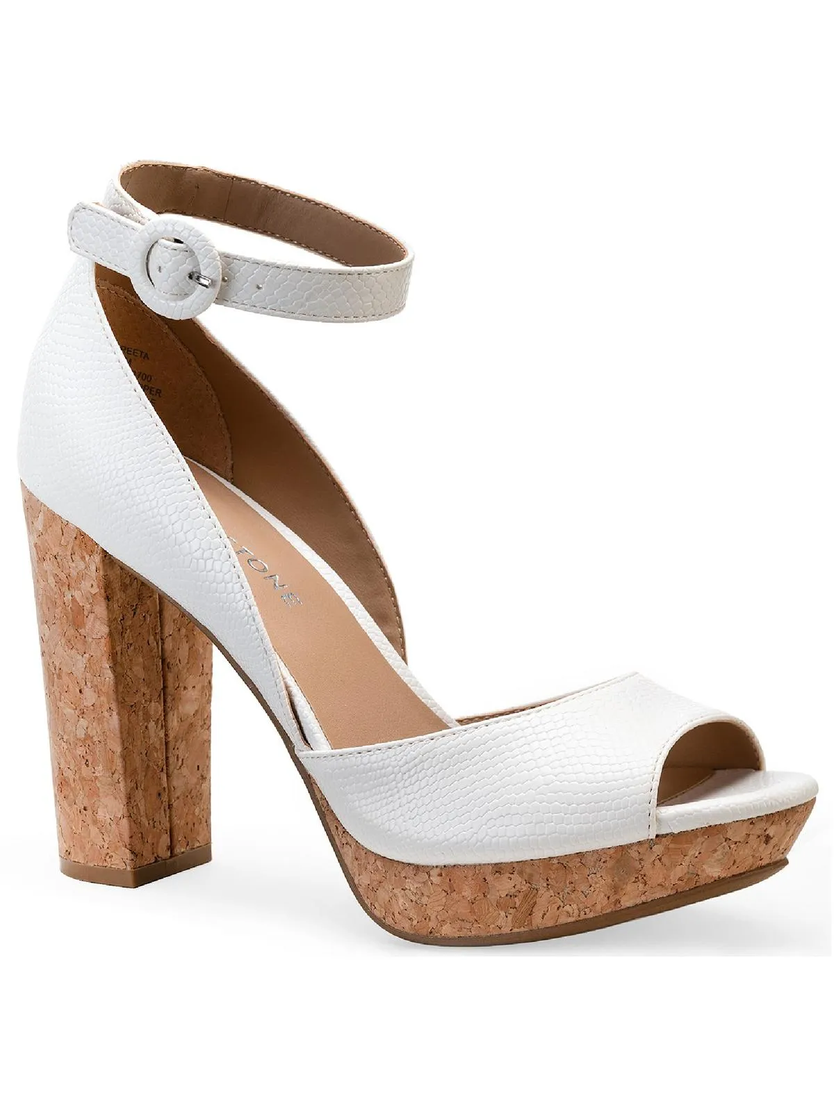 Reeta Womens Faux Leather Snake Print Platform Sandals
