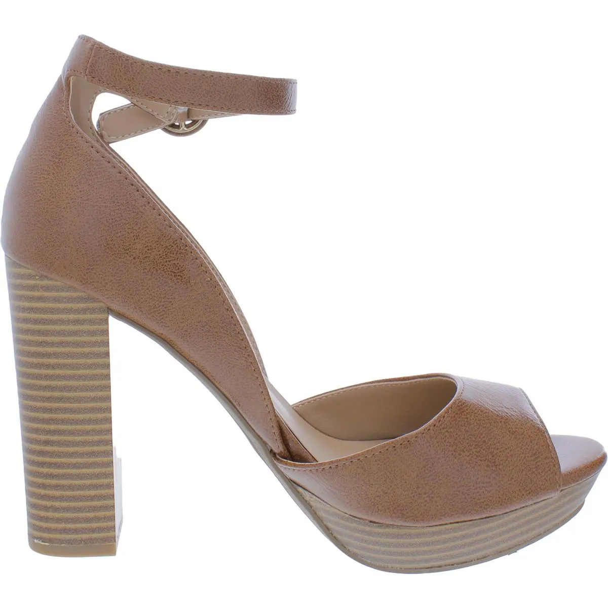 Reeta Womens Faux Leather Snake Print Platform Sandals