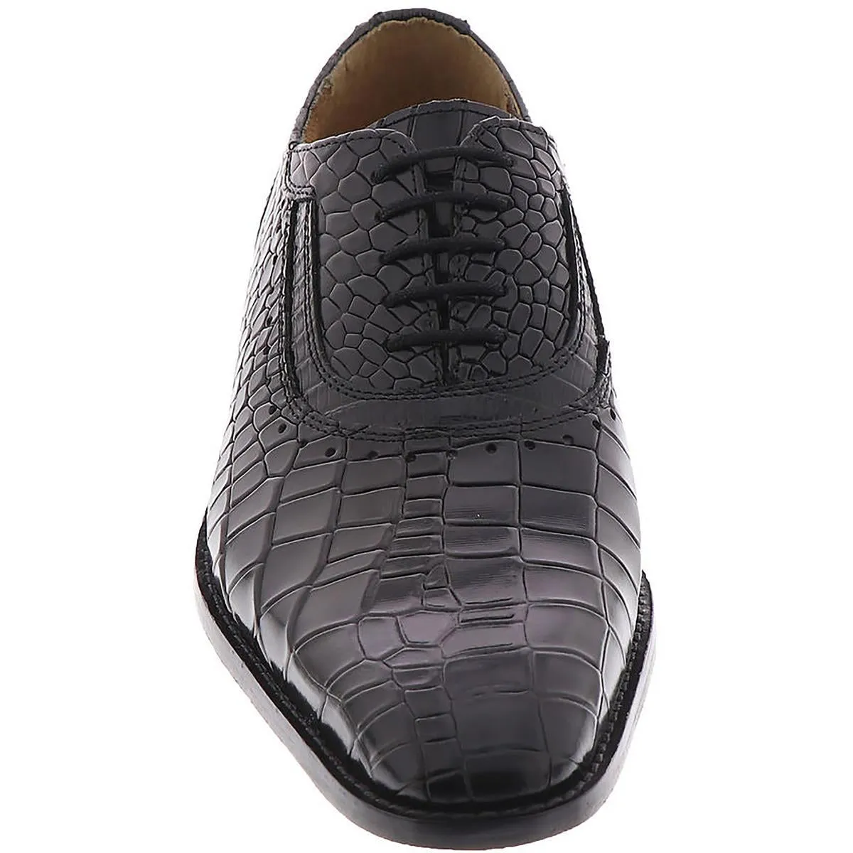 Riccardi Mens Leather Crocodile Print Oxfords
