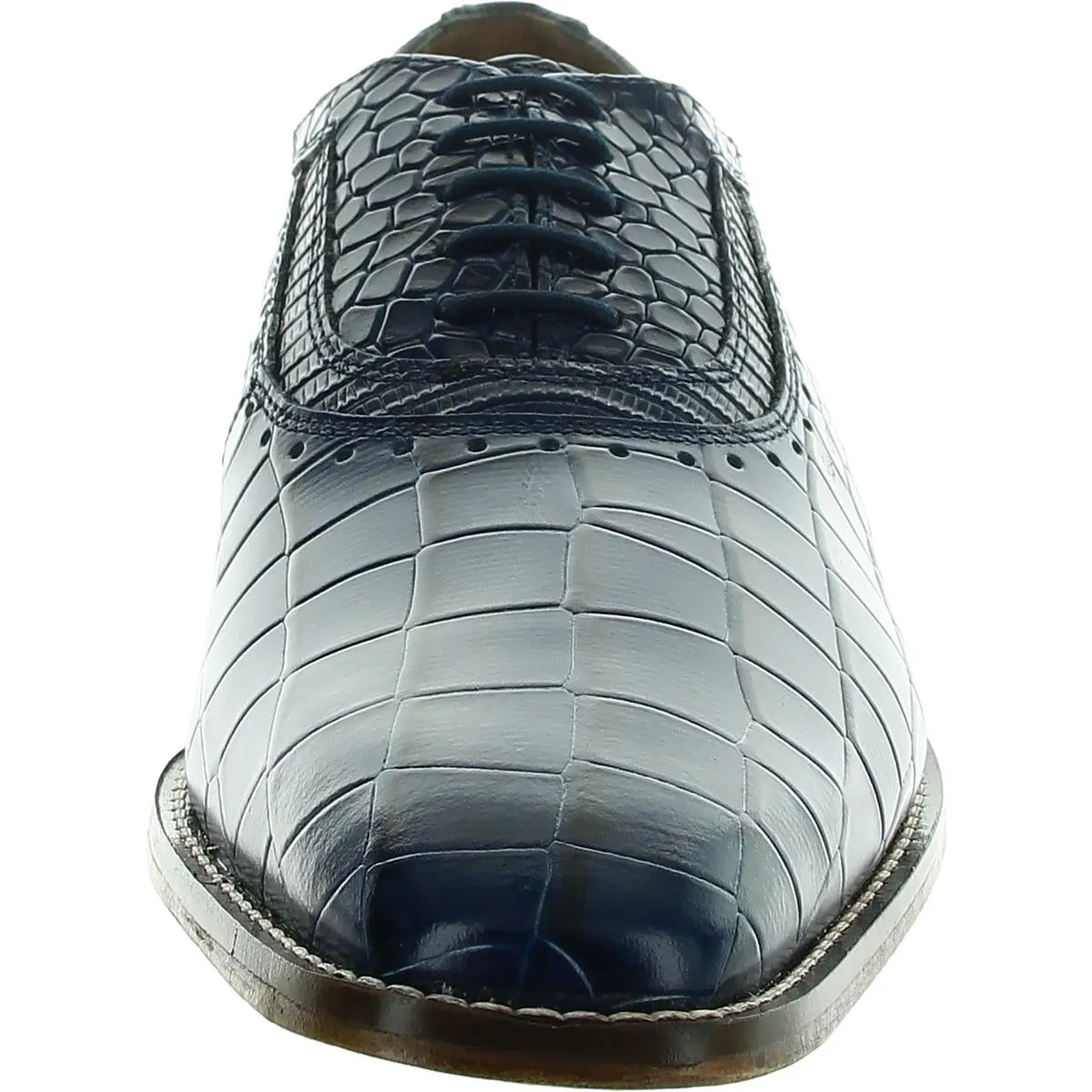 Riccardi Mens Leather Crocodile Print Oxfords
