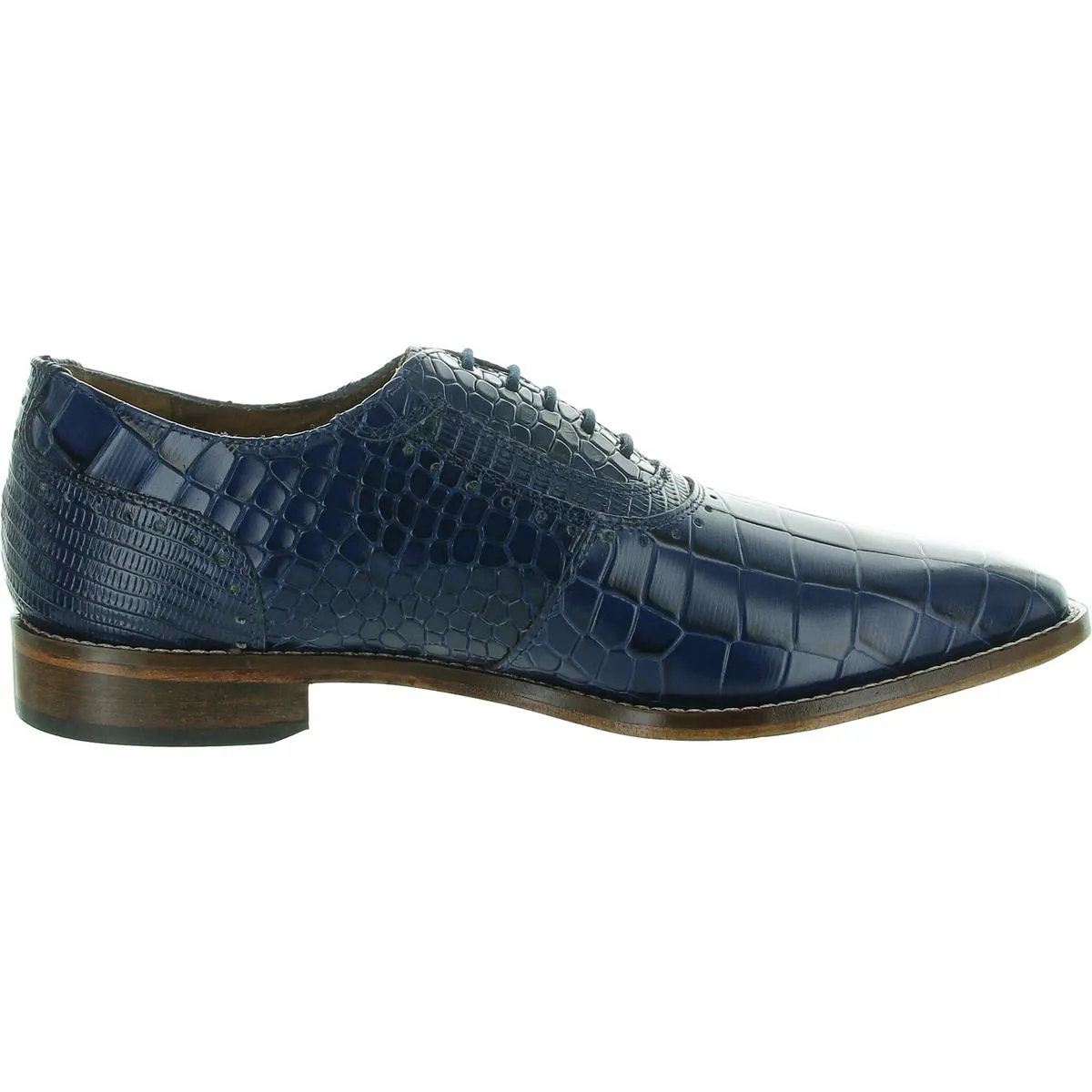 Riccardi Mens Leather Crocodile Print Oxfords