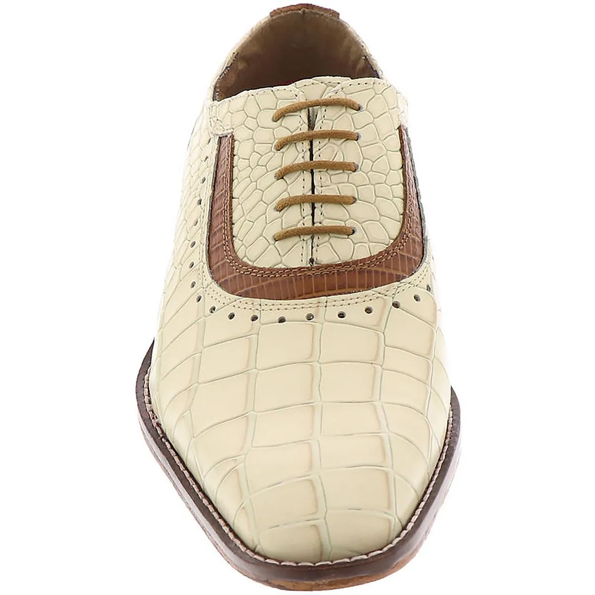 Riccardi Mens Leather Crocodile Print Oxfords