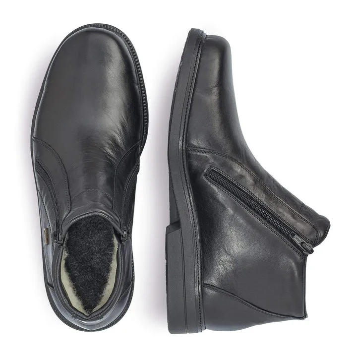 Rieker Shoes 33160-00 Black Zip Boot
