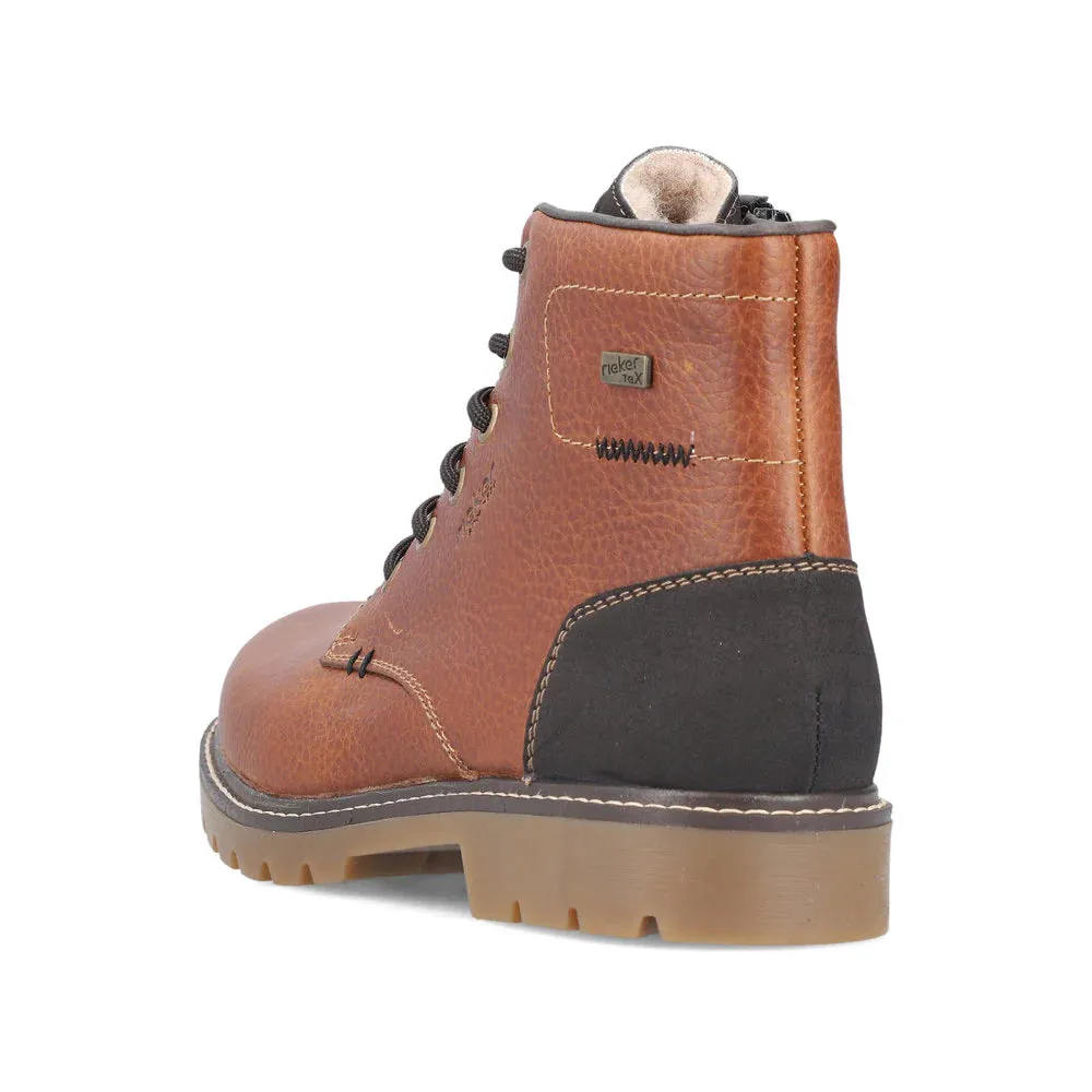Rieker Shoes 39820-22 Cognac Lace Side Zip RTex