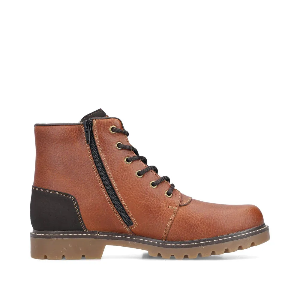 Rieker Shoes 39820-22 Cognac Lace Side Zip RTex