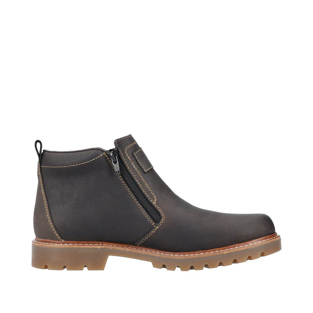 Rieker Shoes 39871-25 Dark Brown Double Side Zip RTex
