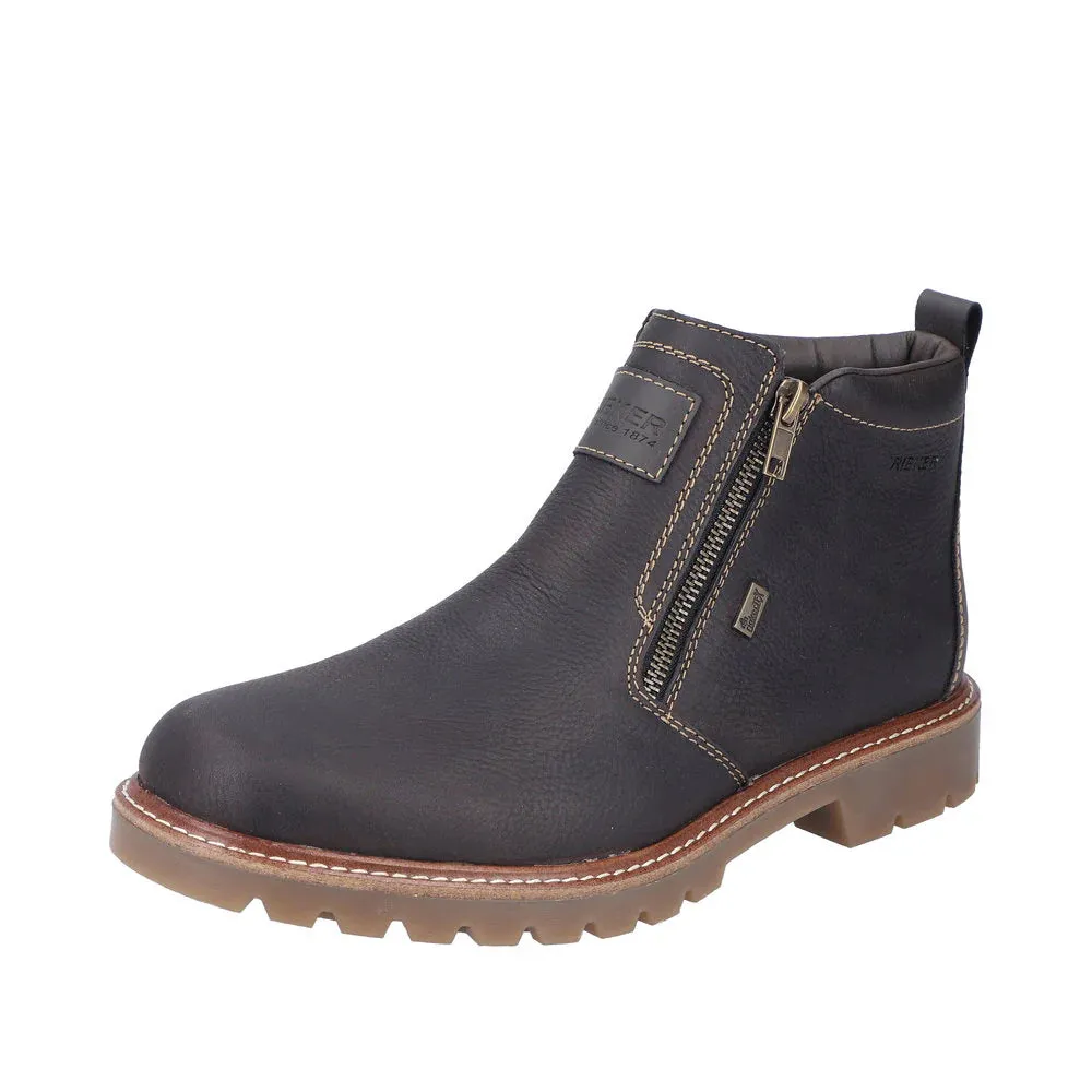 Rieker Shoes 39871-25 Dark Brown Double Side Zip RTex