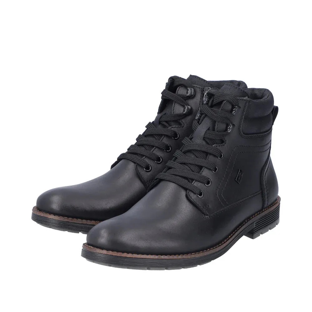 Rieker Shoes F4544-00 Black Lace/Side Zip RTex