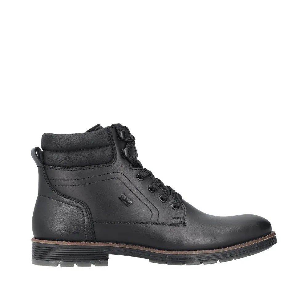 Rieker Shoes F4544-00 Black Lace/Side Zip RTex