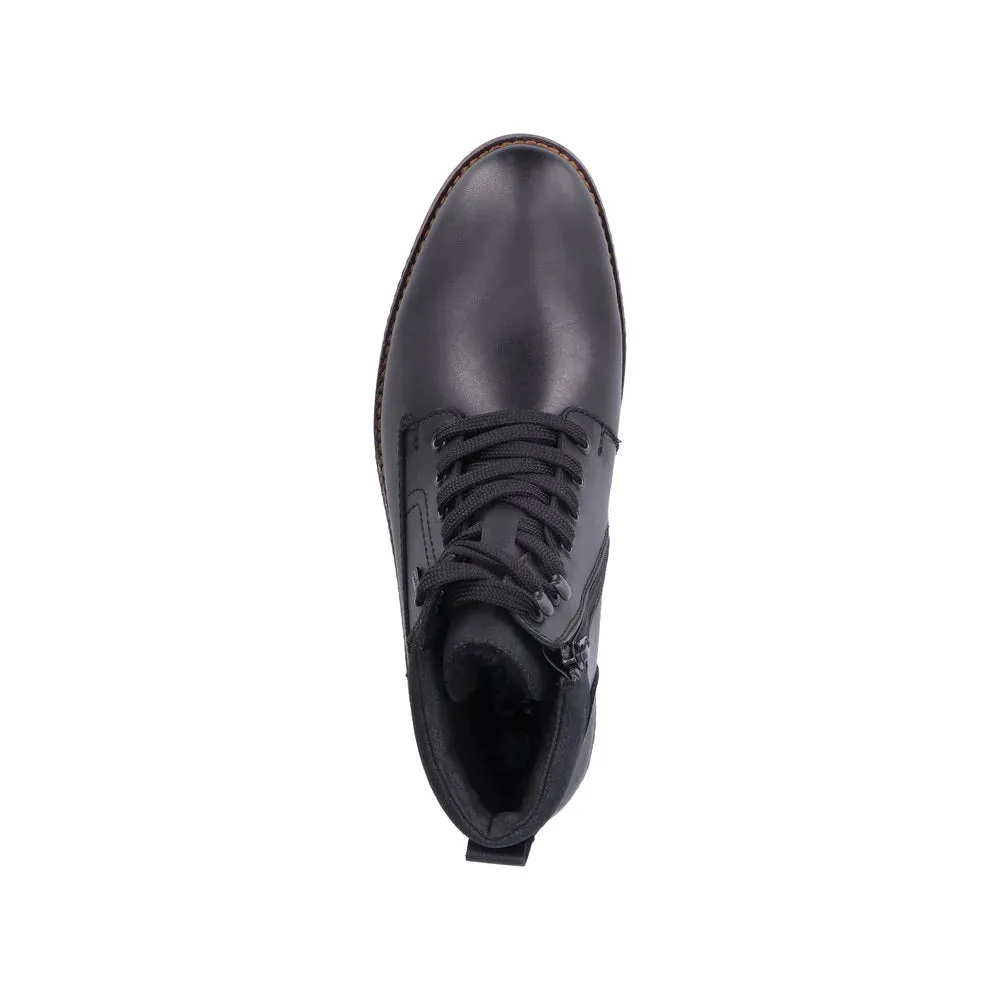 Rieker Shoes F4544-00 Black Lace/Side Zip RTex