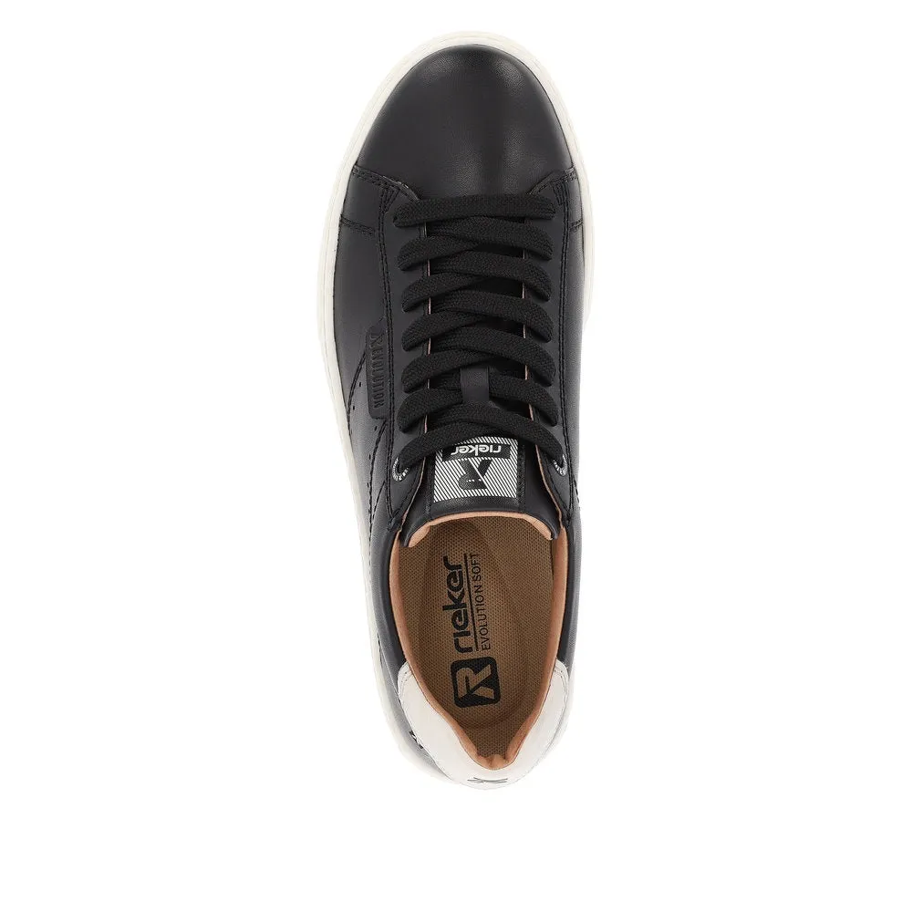 Rieker Shoes U0704-00 Lace Up Sneaker Black
