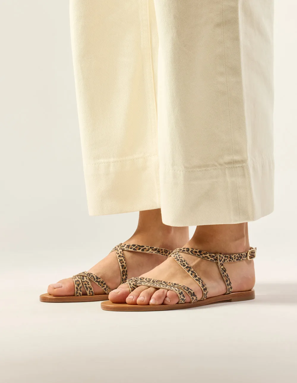 Sandals Alba - Leopard leather