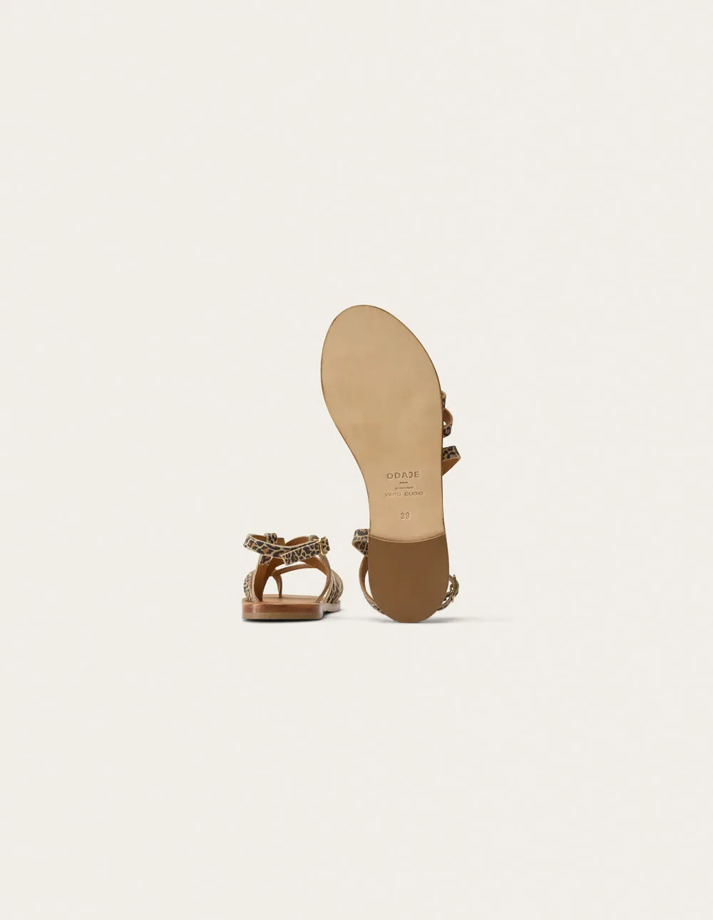 Sandals Alba - Leopard leather