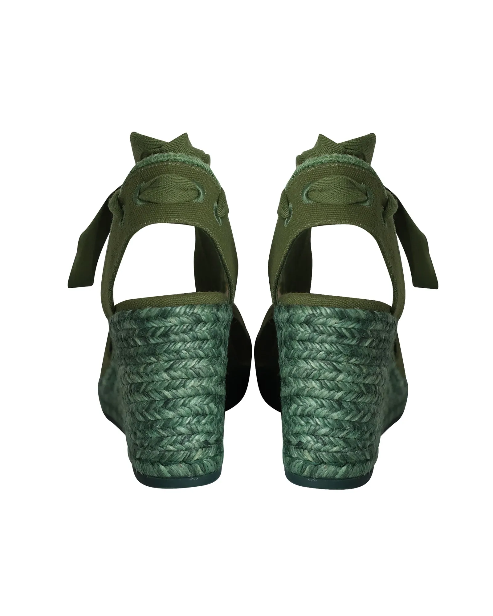 Stuart Weitzman Marguerita Espadrille Wedge Sandals in Green Canvas