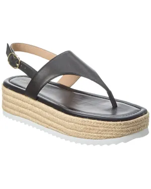 Stuart Weitzman Mel Leather Espadrille Flatform Sandal