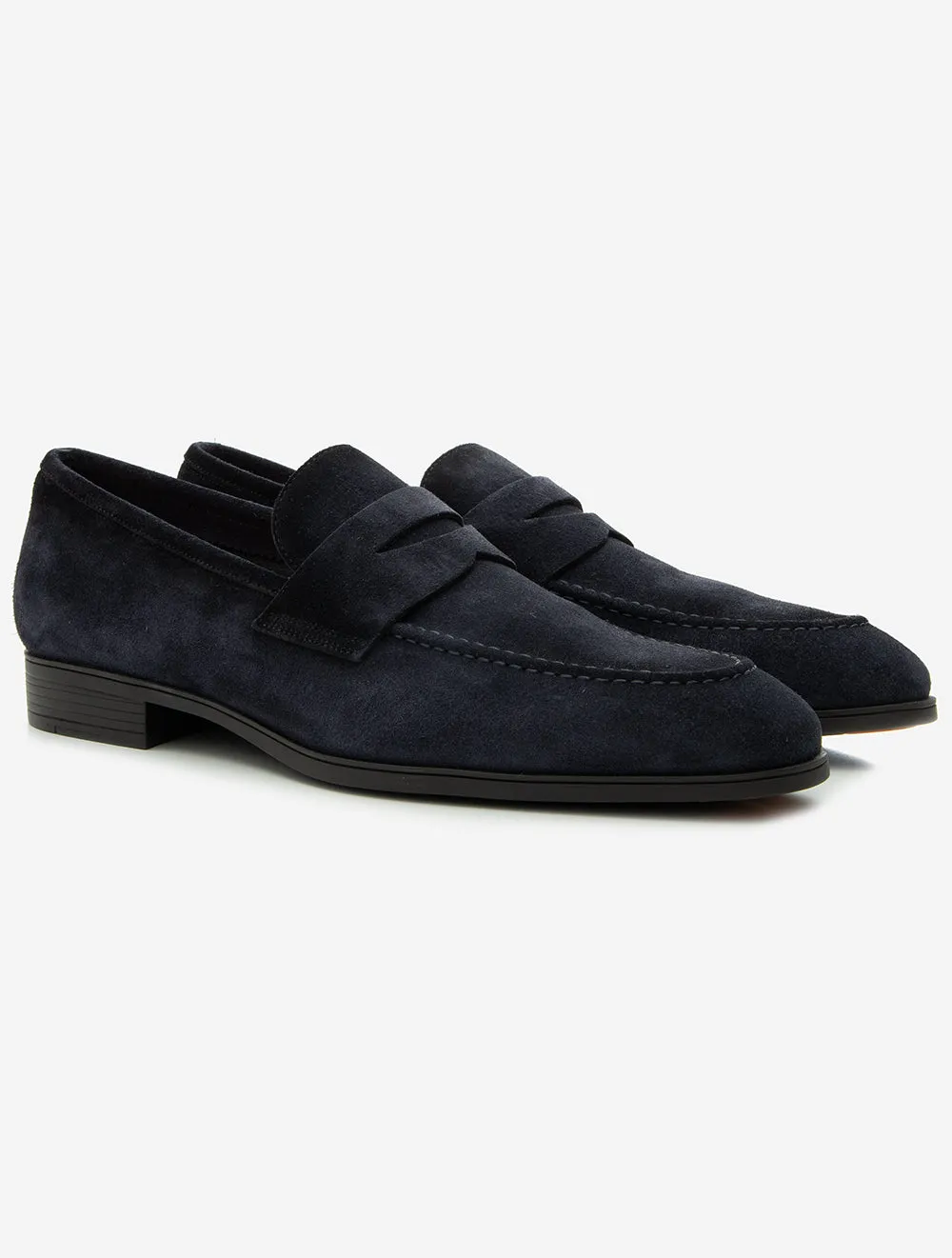 Suede Penny Loafer Navy