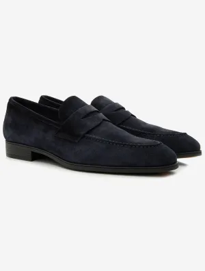 Suede Penny Loafer Navy