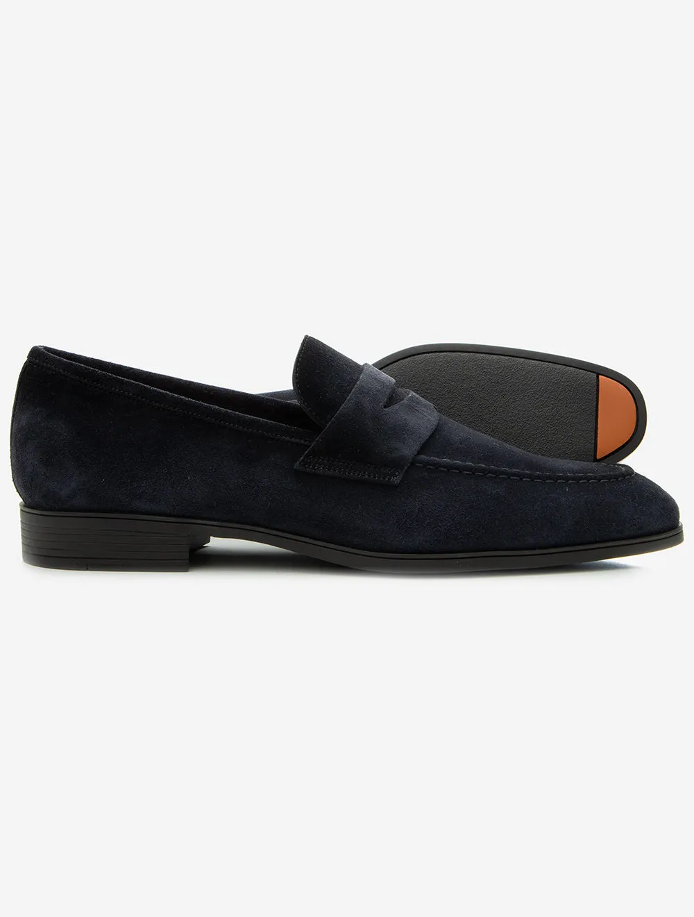 Suede Penny Loafer Navy