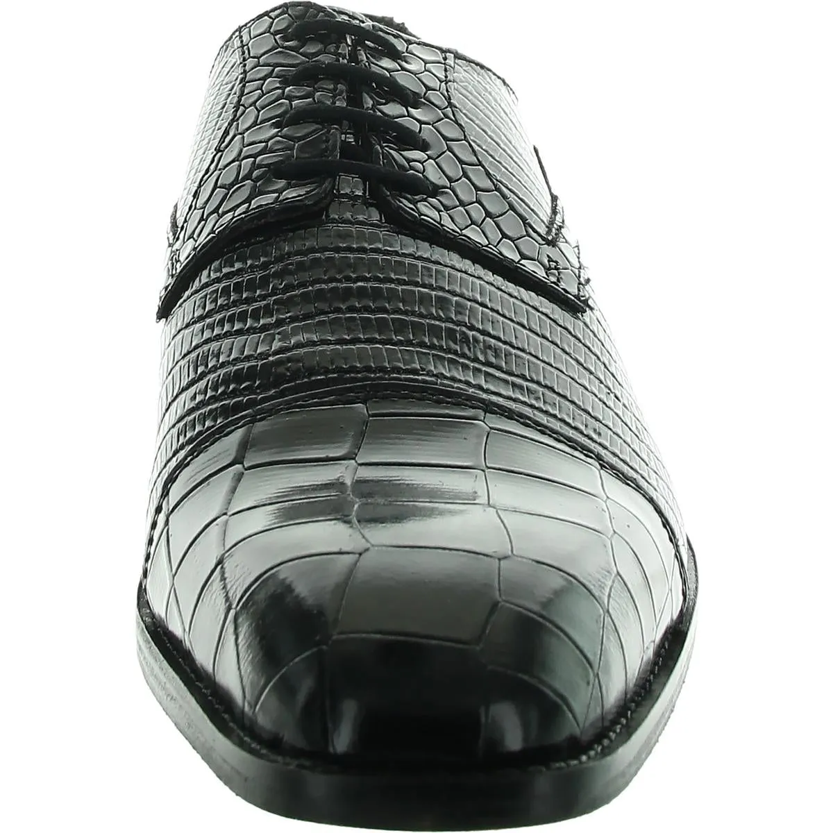 TEDESCO Mens Leather Croc print Oxfords