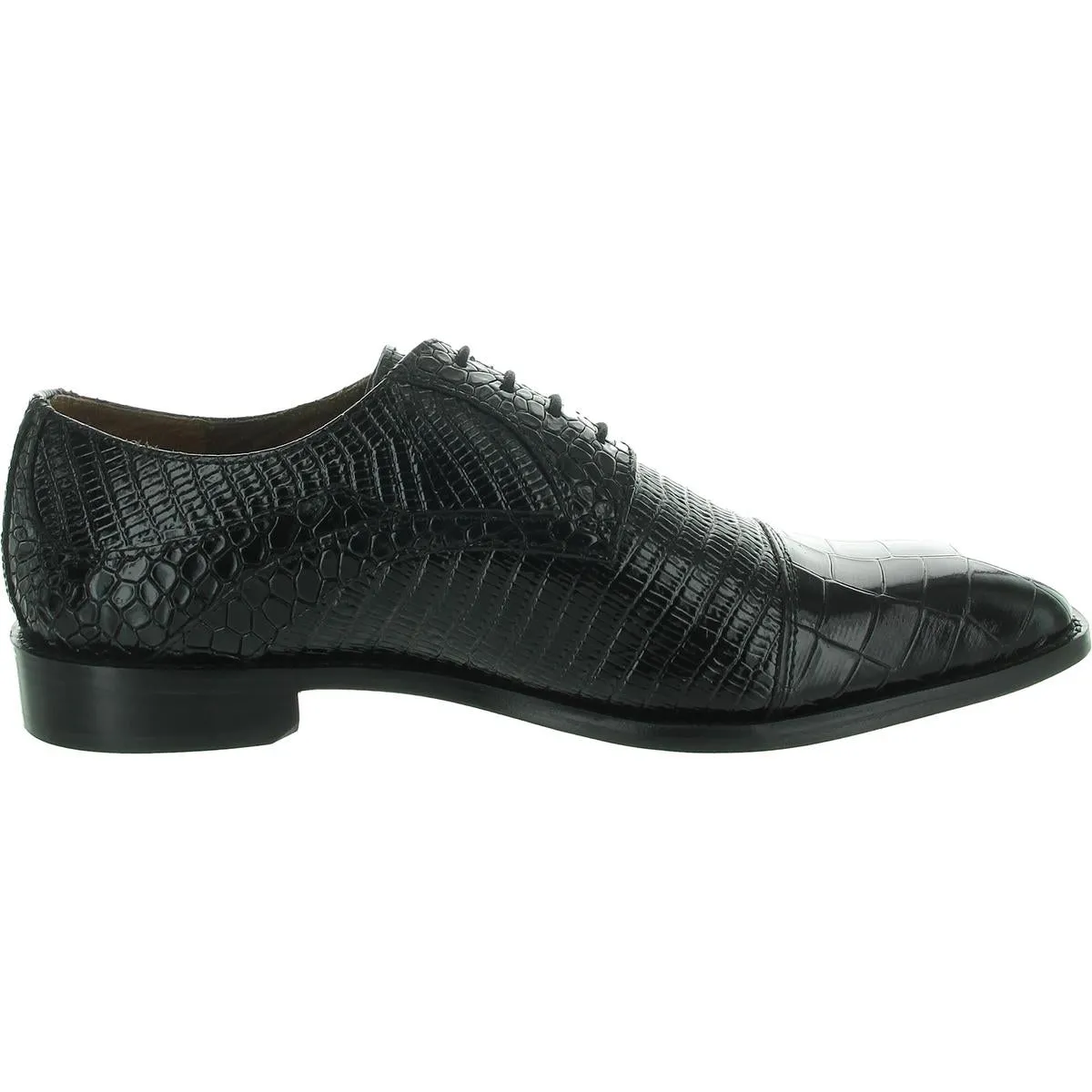 TEDESCO Mens Leather Croc print Oxfords