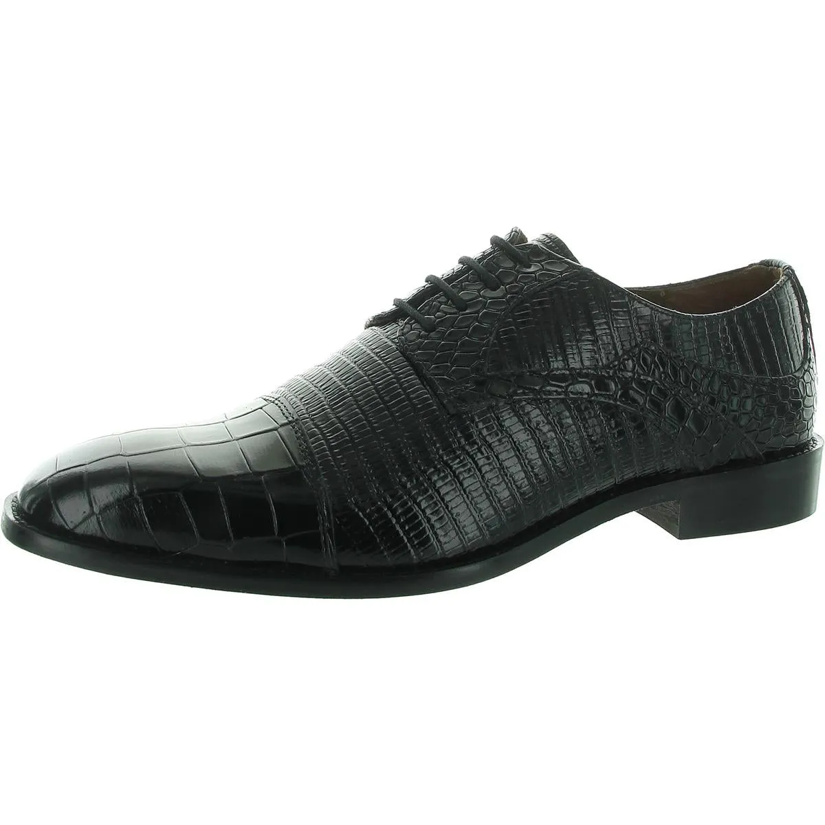 TEDESCO Mens Leather Croc print Oxfords