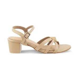 The Parma TMM-6 Beige Women's Dress Block Heel Sandals Tresmode
