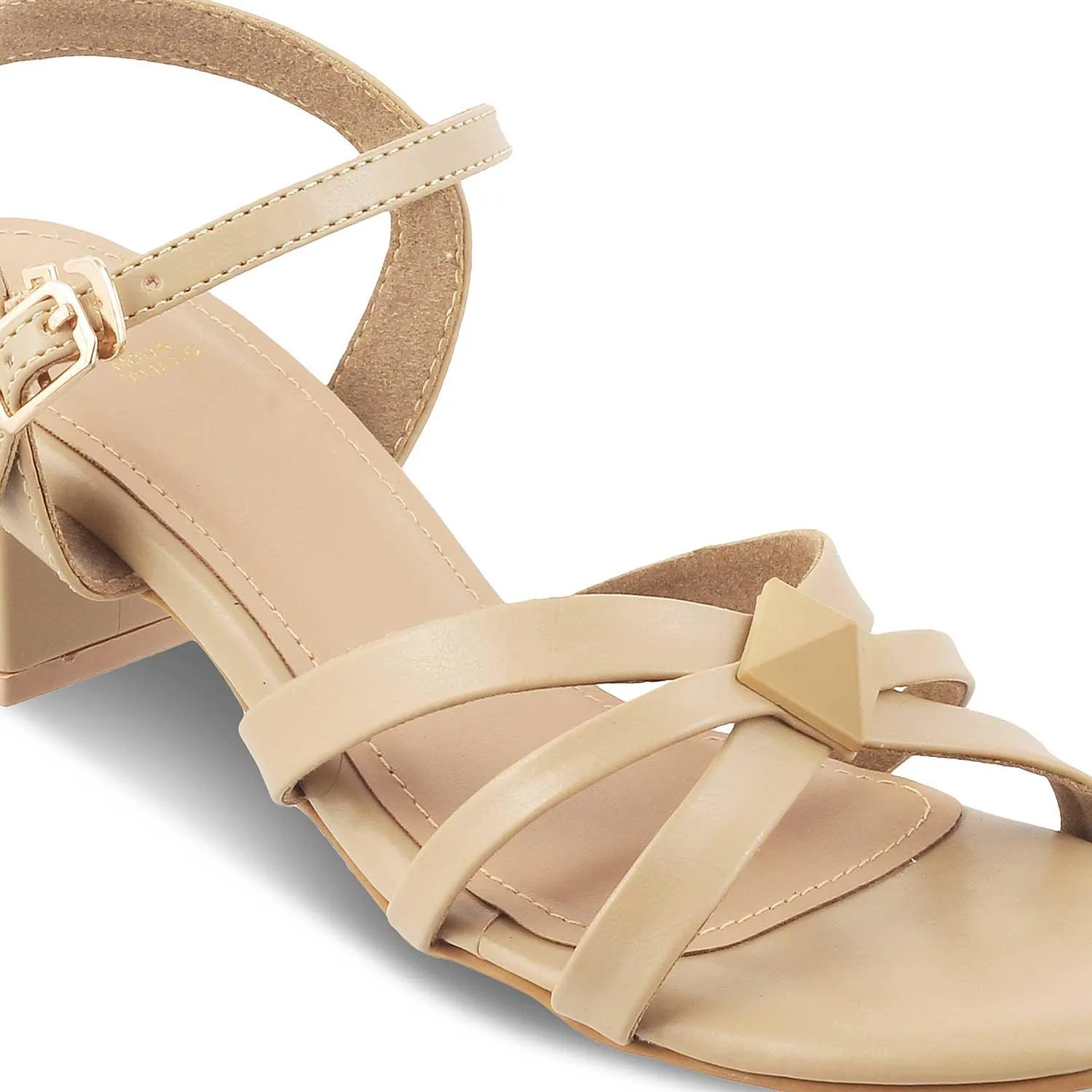 The Parma TMM-6 Beige Women's Dress Block Heel Sandals Tresmode