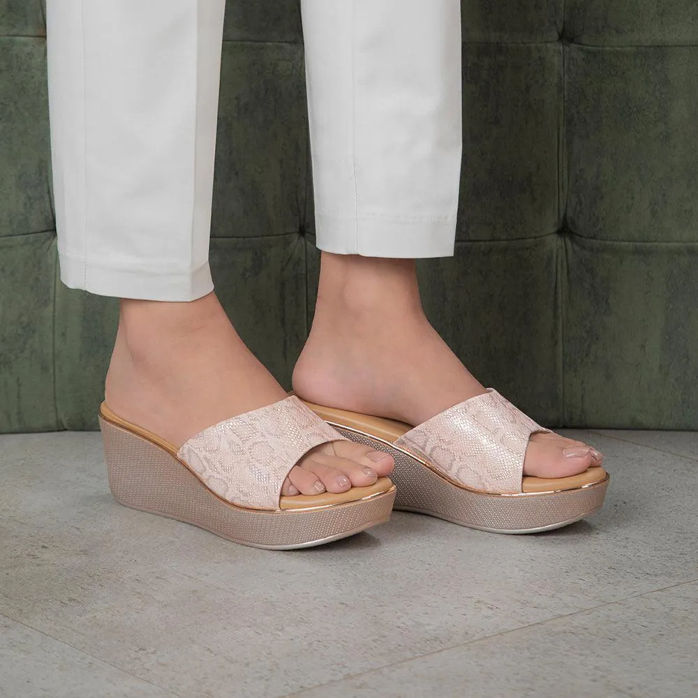 The Sam Champagne Women's Dress Wedge Sandals Tresmode