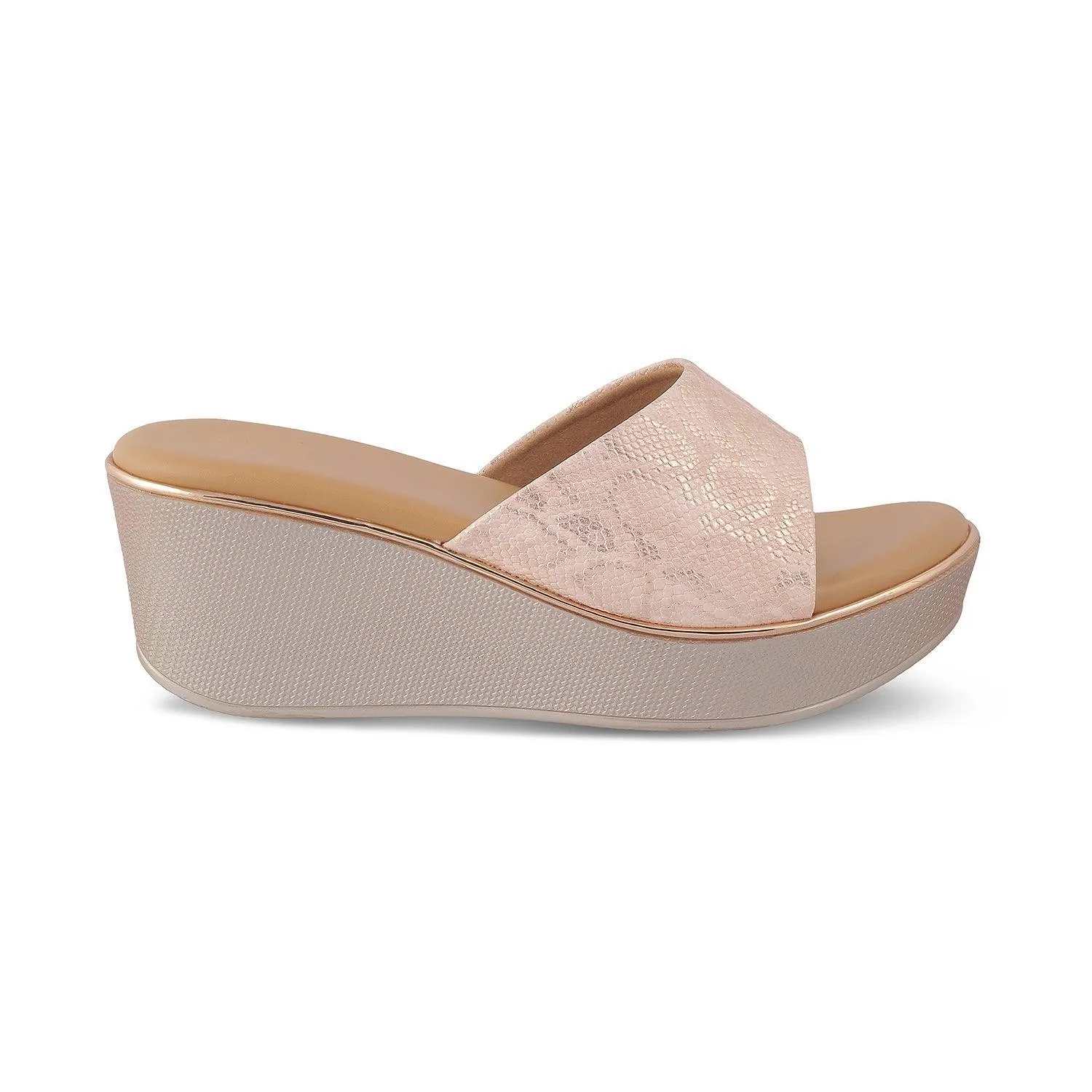 The Sam Champagne Women's Dress Wedge Sandals Tresmode