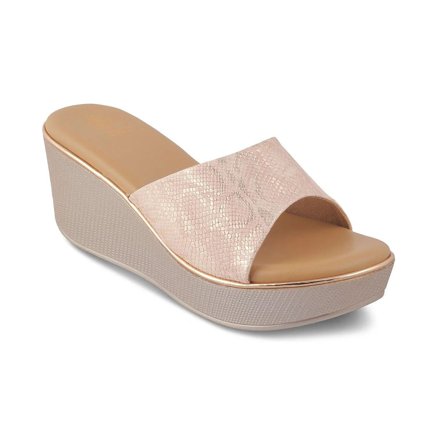 The Sam Champagne Women's Dress Wedge Sandals Tresmode